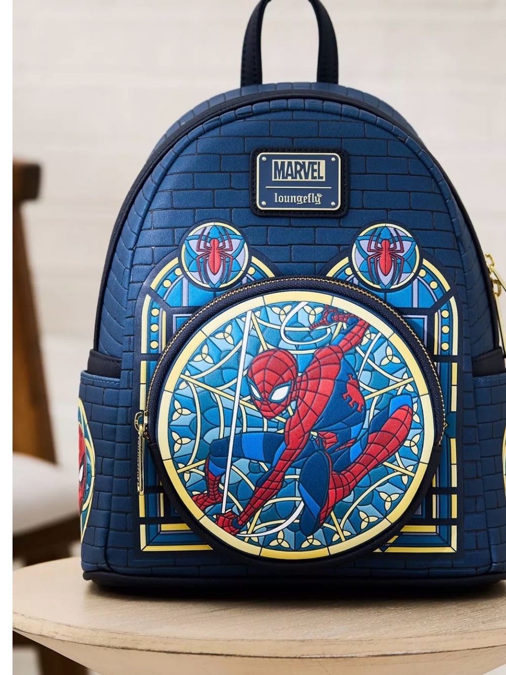 Loungefly Marvel Spider-Man Stained-Glass Portrait Mini Backpack